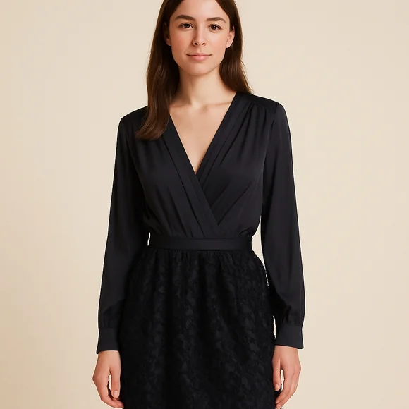 J. Crew Size 2 Black Long Sleeve Mini Cocktail Dress